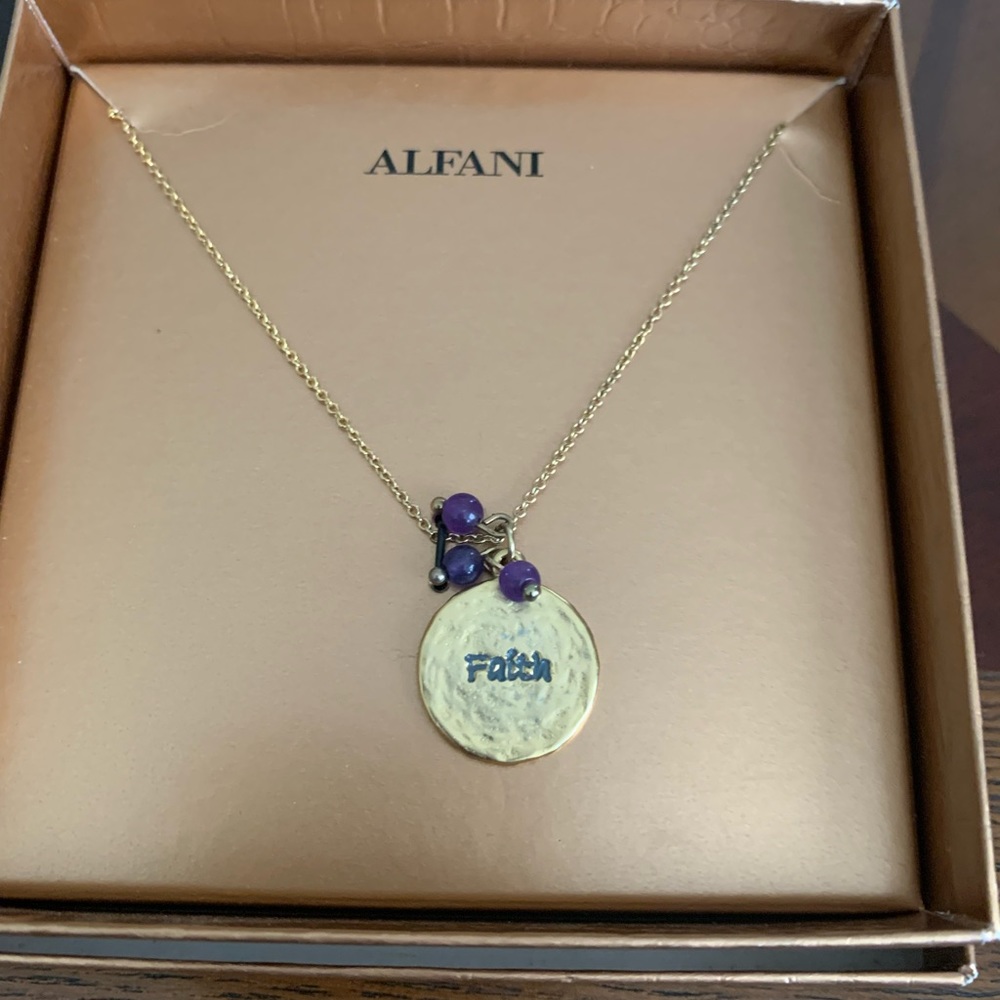 Alfani gold plated “Faith” necklace.